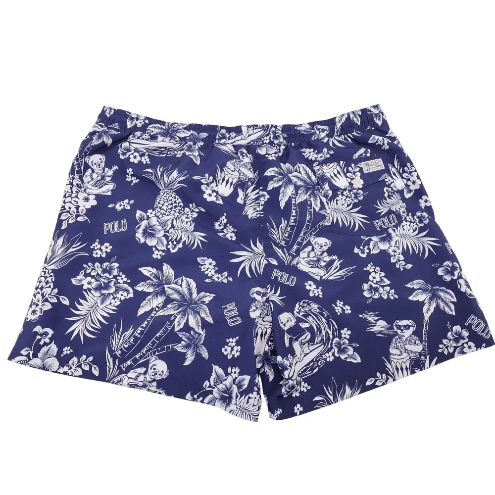 NEW Polo Ralph Lauren Polo Bear Swim Trunks Navy Blue Mens 4XB Mesh Liner Shorts